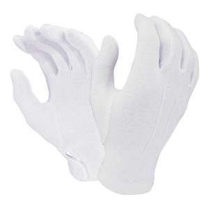 White Cotton Parade Gloves w/ Snap Back